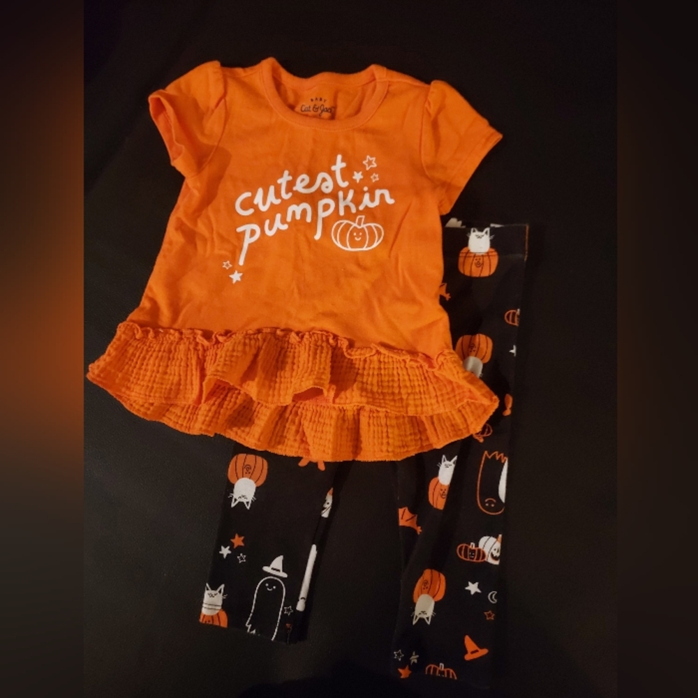 Cutest Pumpkin Kids Costume Set - Orange and Black